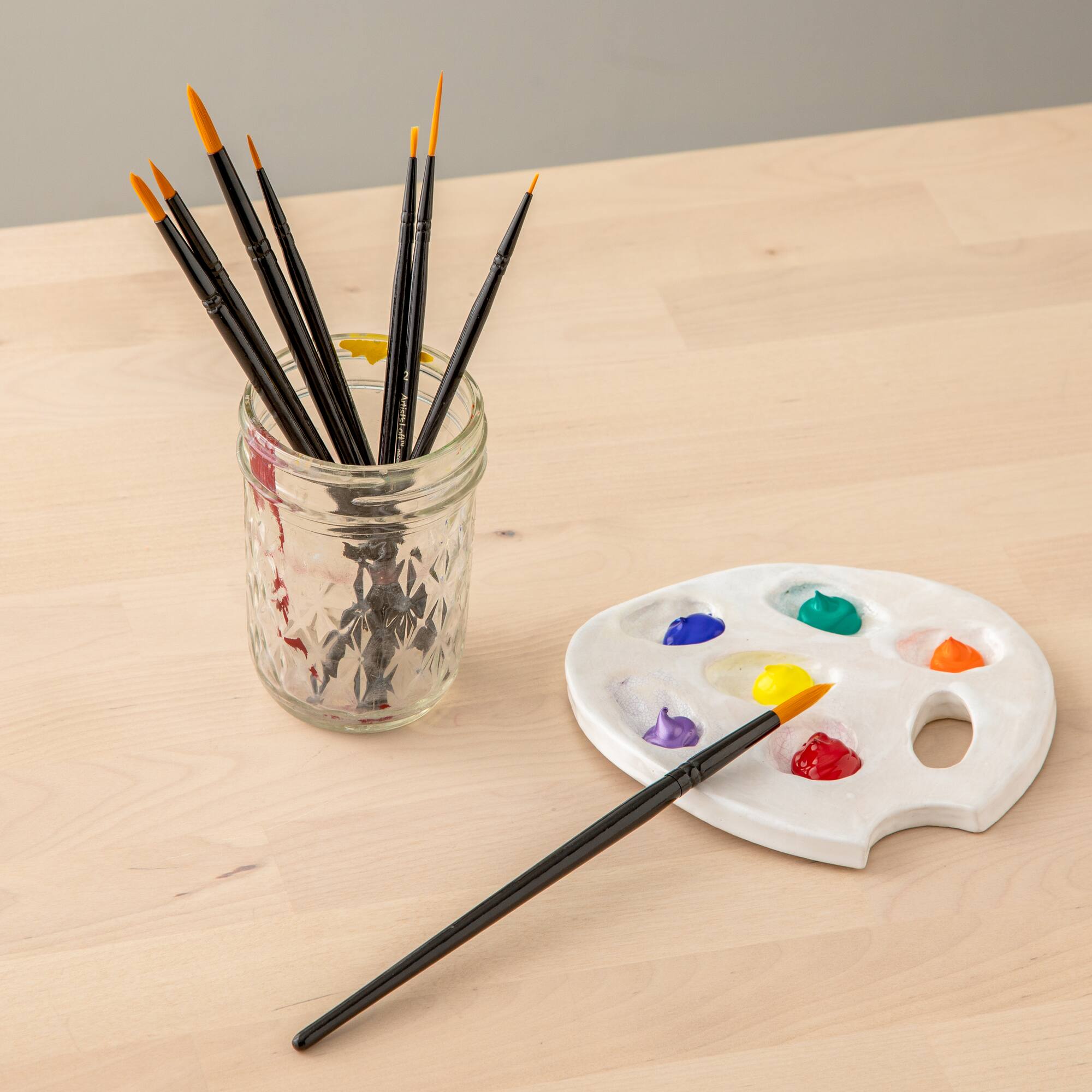 Necessities™ Golden Synthetic Round Acrylic Brushes By Artist's Loft®